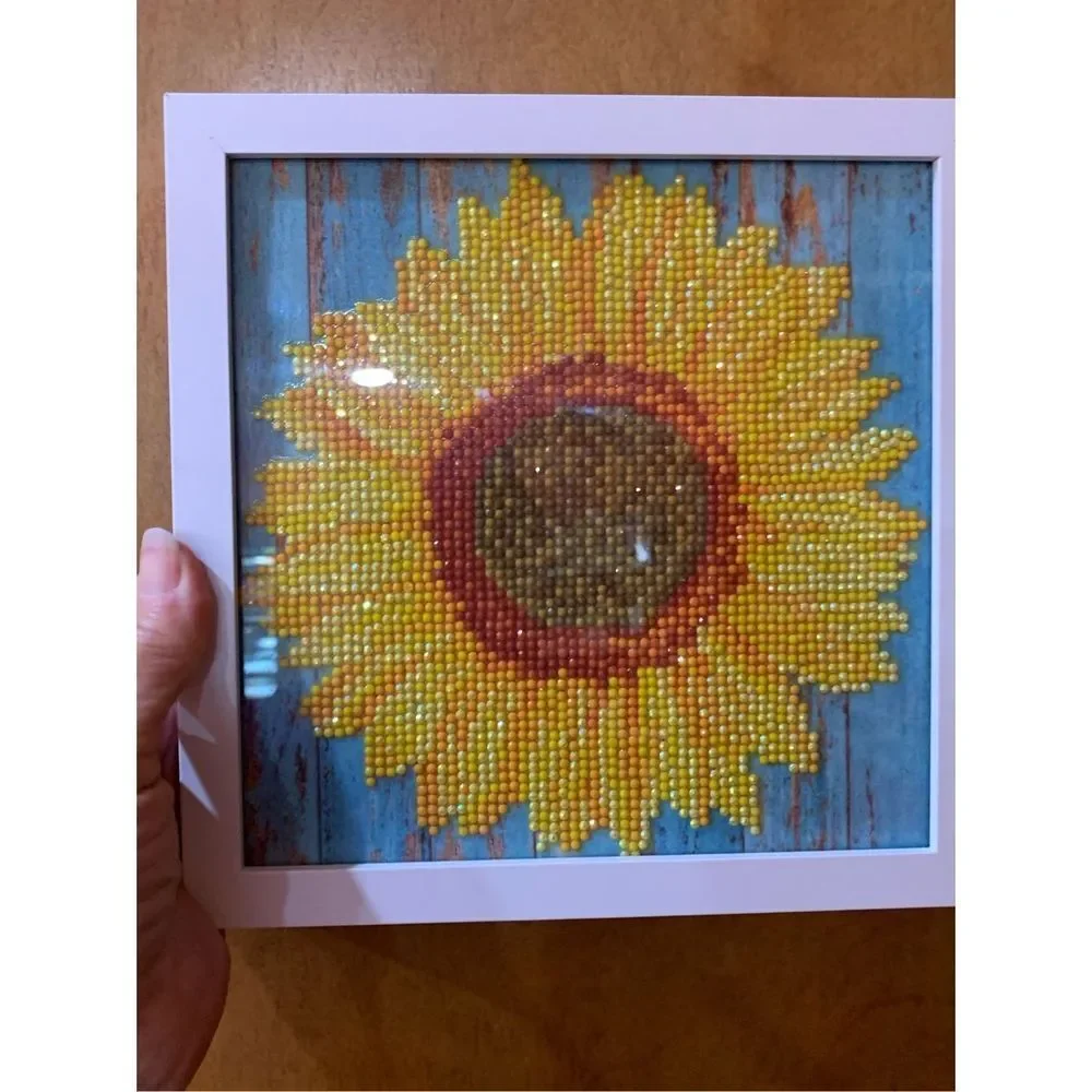 Yellow Sunflower Diamond Dotz In Frame #picture